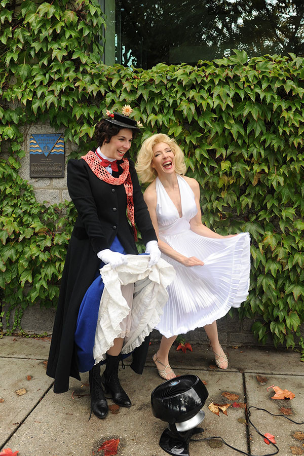 Marilyn Monroe Impersonator Tracey Bell with Sara Jean Hosie as Mary Poppins